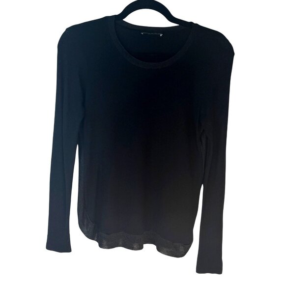 2/$25 Zara W&B Black Small Long Sleeve Top Round Neck Pullover - Picture 13 of 14